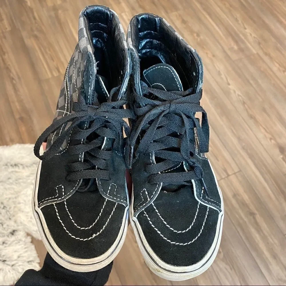 VANS - U SK8-HI SHOES IN BLACK/PEWTER 3.5
